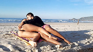 CAUGHT COUPLE, hot couple on the public beach.