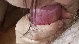 Korean Wife Sucks Cock in Close-up