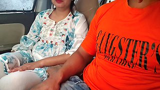 Cute Desi Indian Beautiful Saara Bhabhi in Car Outdoor