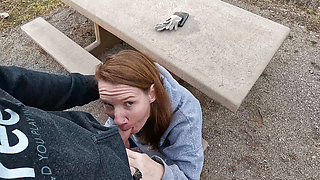 Blowjob in a campground after a hike