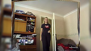 Amateur Blonde Takes Anal From a Black Guy on His Sofa