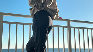 Cum with Me on the Balcony in Front of the World!