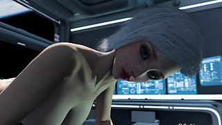 3D animation fuck on a space station with sexy blonde