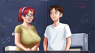 hot aunty and her nebourhood  men anon make seen in summertime saga part 2