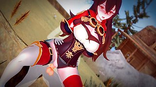 Amber, genshin impact, cartoon