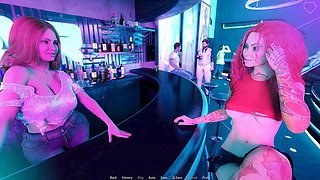 Girls having a steamy night out: sexy game time in 3D POV