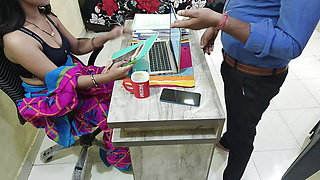 Hot Indian bhabhi fucked office by office employ  hindi audio