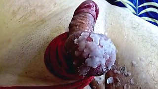 Brunette Mistress Nika Ties Slave Balls Tight with Rope & Drips Hot Wax on Cock - CBT Fetish Femdom Punishment