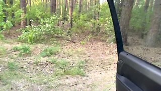 Hot Blowjob in the Forest Deep in Throat From a Sexy Blonde 2