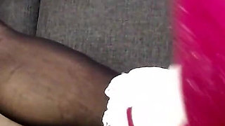 Black Pantyhose Frilly Ruffled Socks & High Heel Tease