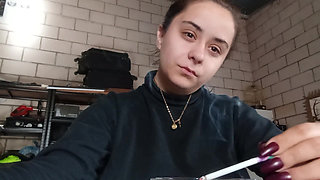 PAWG Girl Smoking Slim Cigarette