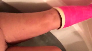 Redheaded amateur MILF with a sex toy on webcam show