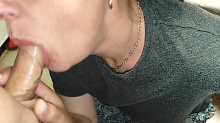 Submissive Stepmom Mature MILF Her Stepson S His Cock and Swallow His Cum