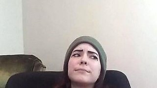 Lovely Amateur teen brunette masturbating outdoor