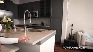 POINT OF VIEW nailing spicy Hispanic after picking her up