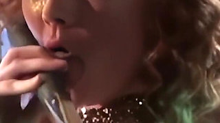 Audrey Struts in Latex Bikini and Grinds Cue to Orgasm!