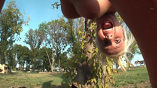 Blonde Big Tits Beach Threesome Blowjob Licking