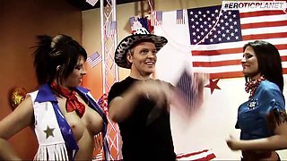 Ben Dover: Two hot brunettes get pounded by two guys