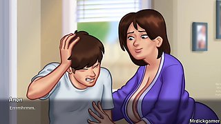 Summertime Saga Stepmom with Huge Tits Hot Sex