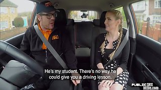 Georgie Lyall And Ryan Ryder - Angry Brit Riding Driving Instructor In Car