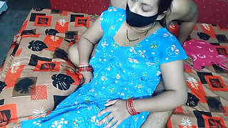 Indian housewife having romance with her husband.