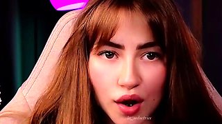 Close up with teen blonde sex doll rubbing her cunt