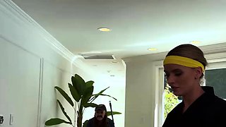 Karate dude wins milfs butt hole to fuck