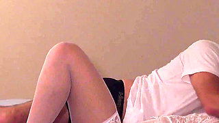 White outfit missionary bed fuck