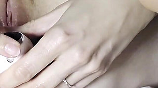 Ana Liz Puts Big Balls in Her Asshole and Cums on the Bed...