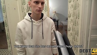 Russian Brunette Nikki Hill got anal fuck for her bf's debts