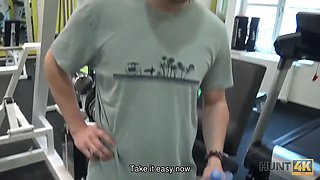 HUNT4K. Young bitch is hypnotized by banknotes so why spreads legs