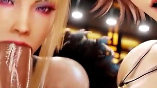 Fat Ass Cammy Gets Her Pussy Piledrived by a Hard Cock & Creampied, Slutty Ass Tekken Deepthroating Session