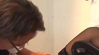 German girl at gynecologist