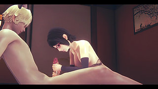 Naruto Hentai - Sarada Handjob & Blowjob - Manga Anime Japanese Asian Game Porn