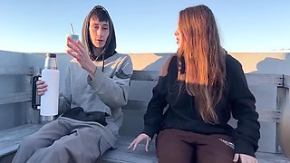 Caution! The Neighbors Might Be Watching... But I Want To Suck Your Cock Now!