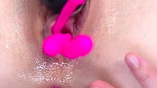 Anal Stretch and Stuffing Pussy with Multiple Vibe Eggs