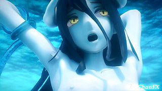 Overlord Albedo takes a few rods inside Underwater version