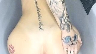 Blonde tight pussy babe solo toy fun in glamour masturbation