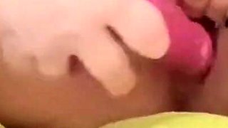 Horny MILF Fucks Pussy with Big Dildo Orgasms in Sexy Pantyhose