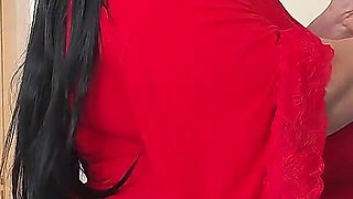 Hot Loving Stepmom, Solo Fans in Slow Motion, in the Kitchen with Robe