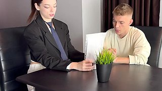 Sexy Russian Tutor Pleases Her Lazy Student With BJ & Hot Fuck To Encourage Him To Learn English
