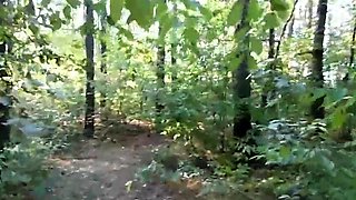 Redhead Amateur Shows Off Her Big Booty in the Forest