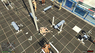 Tracey have sex with her Sugar daddy Trevor in outdoor beach gym