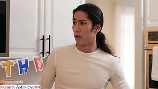 Natural beauty Aubree Valentine fucks friend's brother after wild party