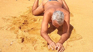 Ladysilva on the Beach in Bikini Echoing Her Hot Ass Then Taking It All off and Getting Naked Full of Horniness