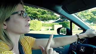 Beautiful milf Cory Chase in hot glasses and bikini in reality porn.