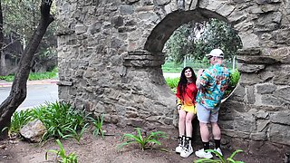 Fiery brunette agreed to a wild public sex on the city streets. She gives me a blowjob and gets fucked doggystyle