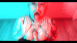 I Suck Cock Deep and Masturbate It with My Big Boobs and Sex Machine Fucks My Tight Holes