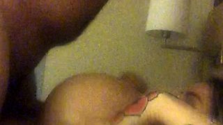 Mexicana blowjob with her big boobs