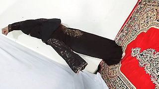 Arabic sexy hot girl wearing black hijab in house doing sensual dance, Desi Indian slut Amrozia shaking tits and ass on Arabic music